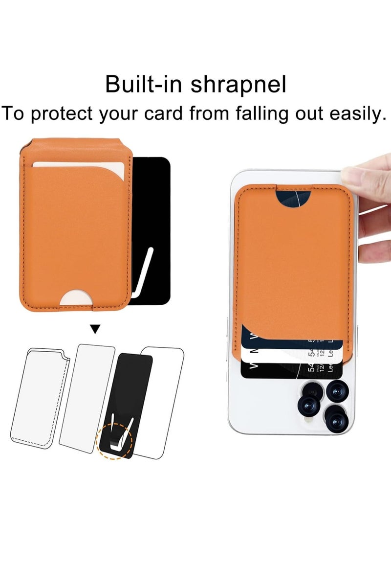 VIVP Magnetic phone card holder and stand, orange leather strap phone stand, two-in-one phone accessory - Image 4